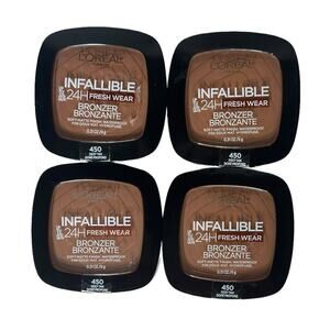 L'Oreal Infallible Bronzer 24H Fresh Wear #450 Deep Tan Soft Matte Finish Lot 4
